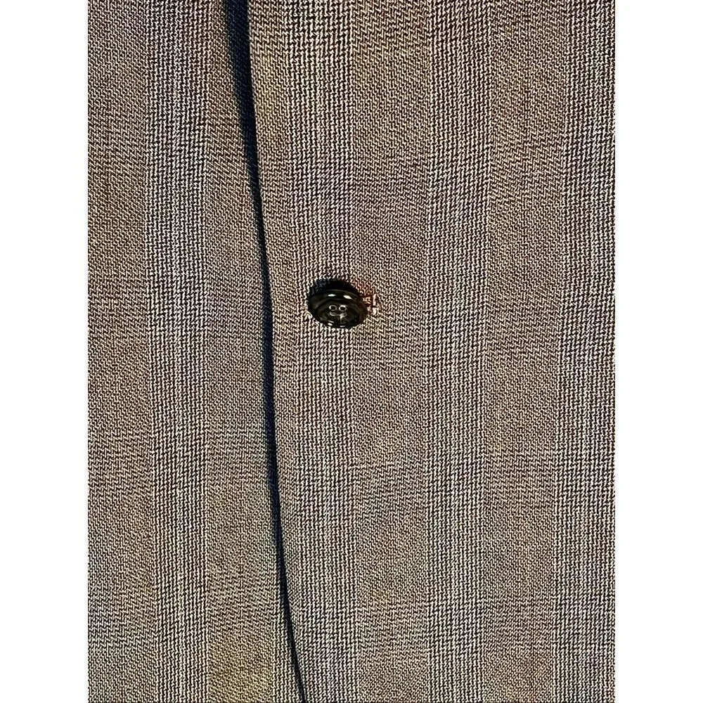 Haggar Black Label Gray Checked Wool Blend Suit Sz Jacket 44R 38/30Pants
